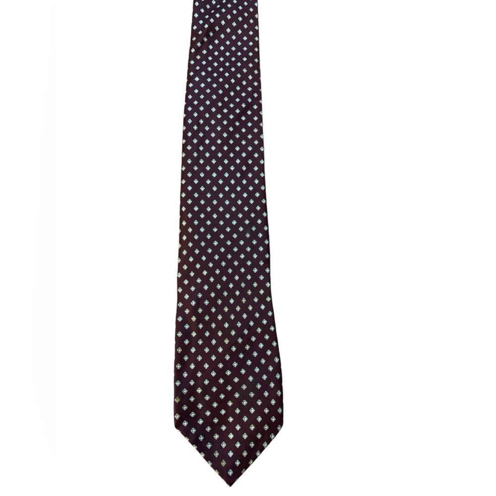 Reine Seide tie. Brown with mint green pattern. Excellent condition.